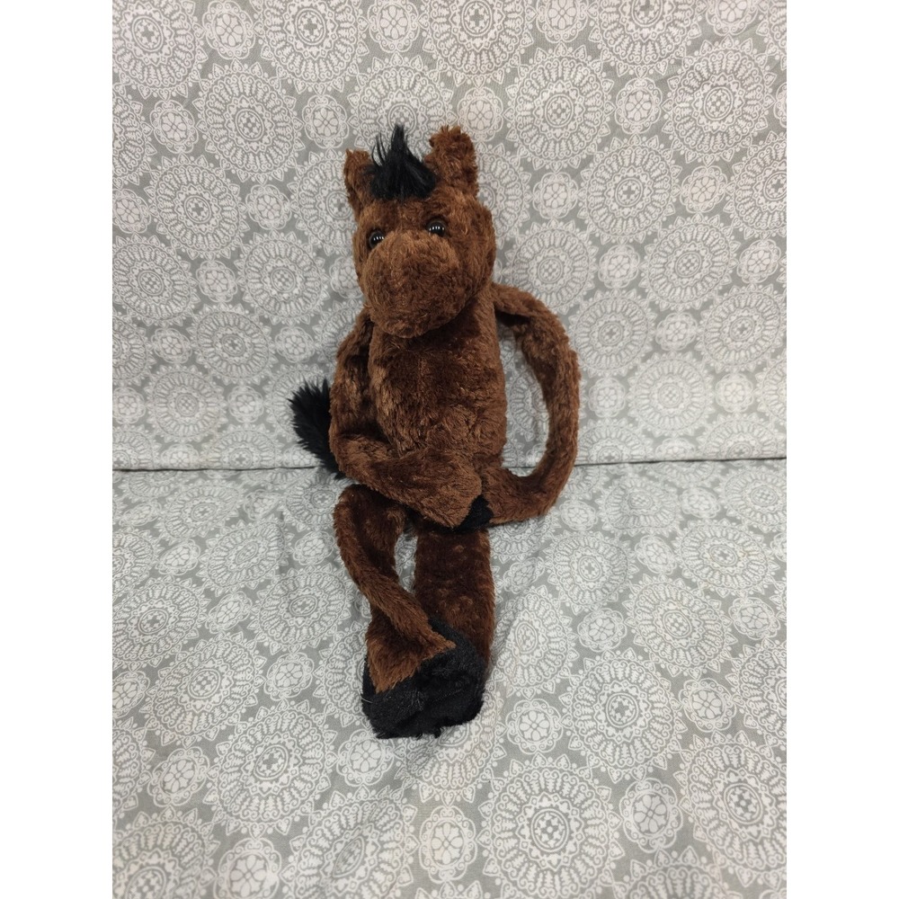 Brown Horse Plush Stuffed Animal Toy Black Mane‎ Tail Hooves Soft Children 14"